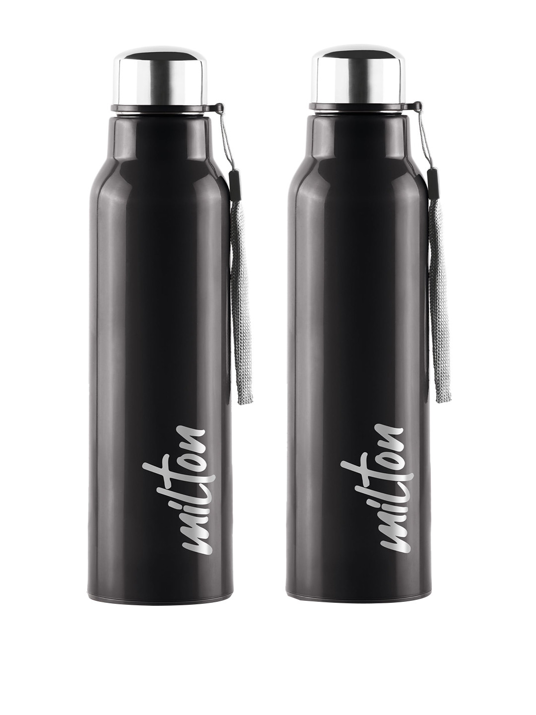 Milton Fit 900 Black Solid Stainless Steel Spill Proof 2 Piece Water Bottle - 630ml