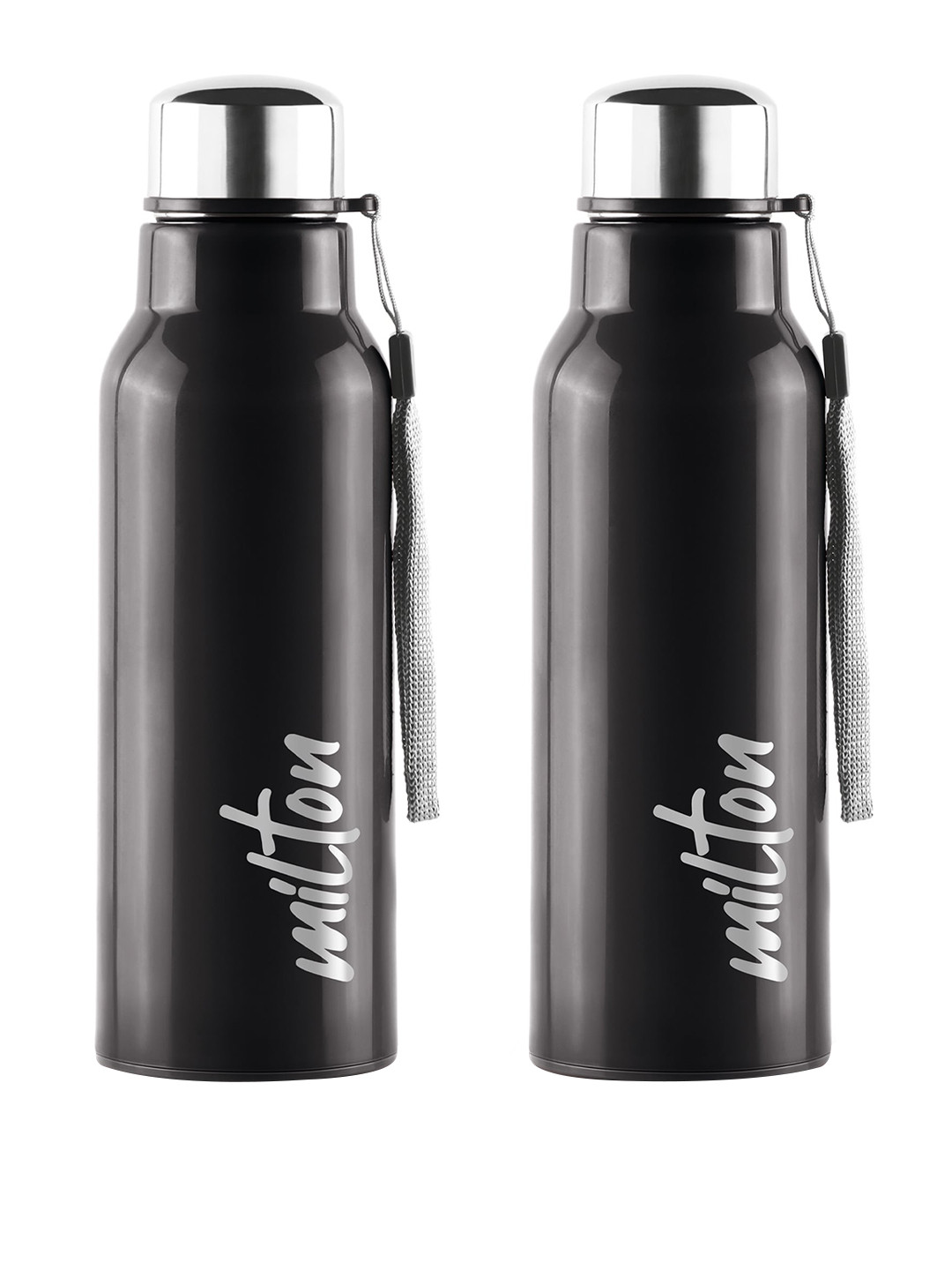 Milton Fit 600 Black Stainless Steel Spill Proof 2 Piece Water Bottle - 520ml
