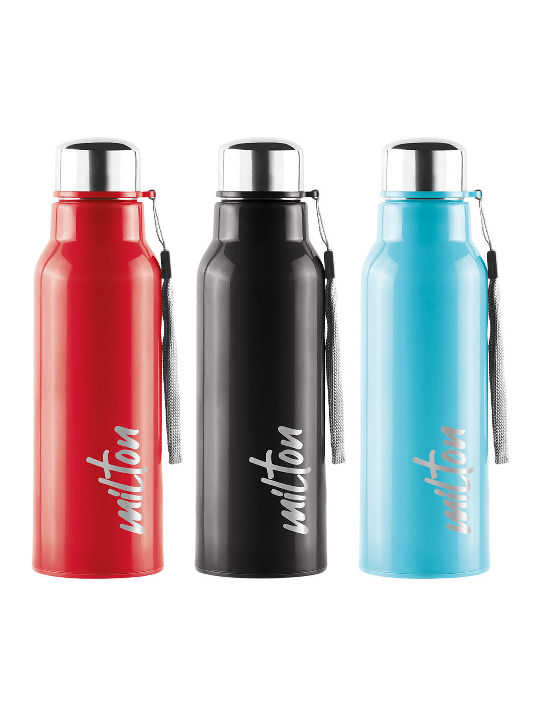 Milton Black Stainless Steel Spill Proof 3 Piece Water Bottle - 520ml