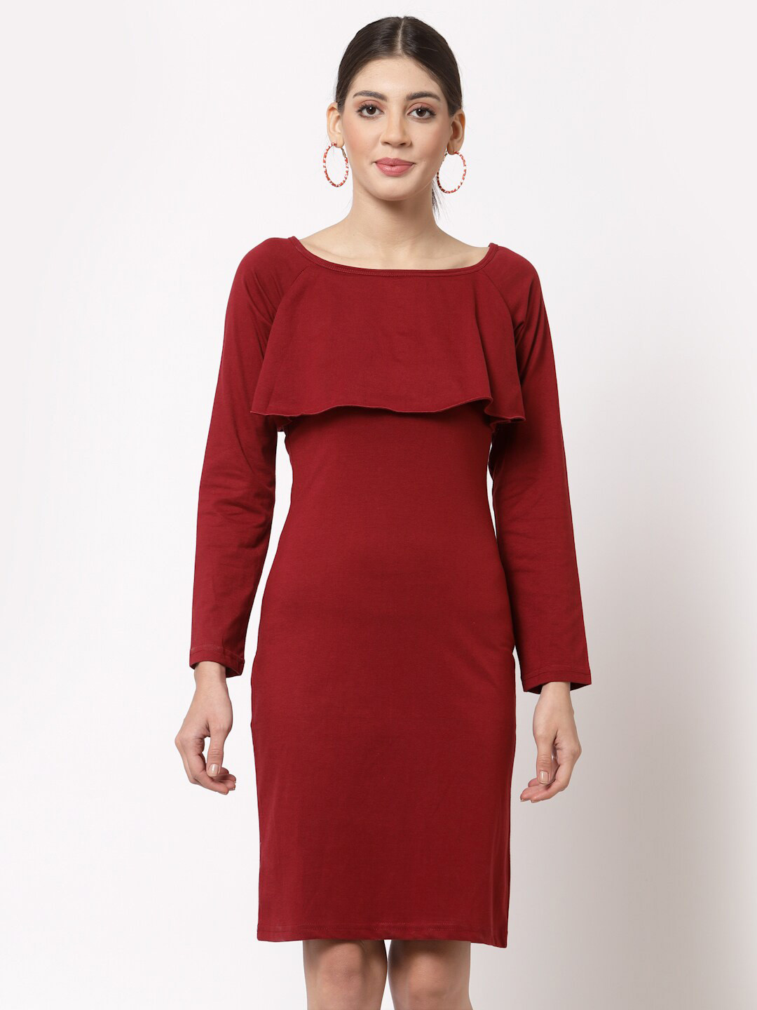 aayu Boat Neck Sheath Dress