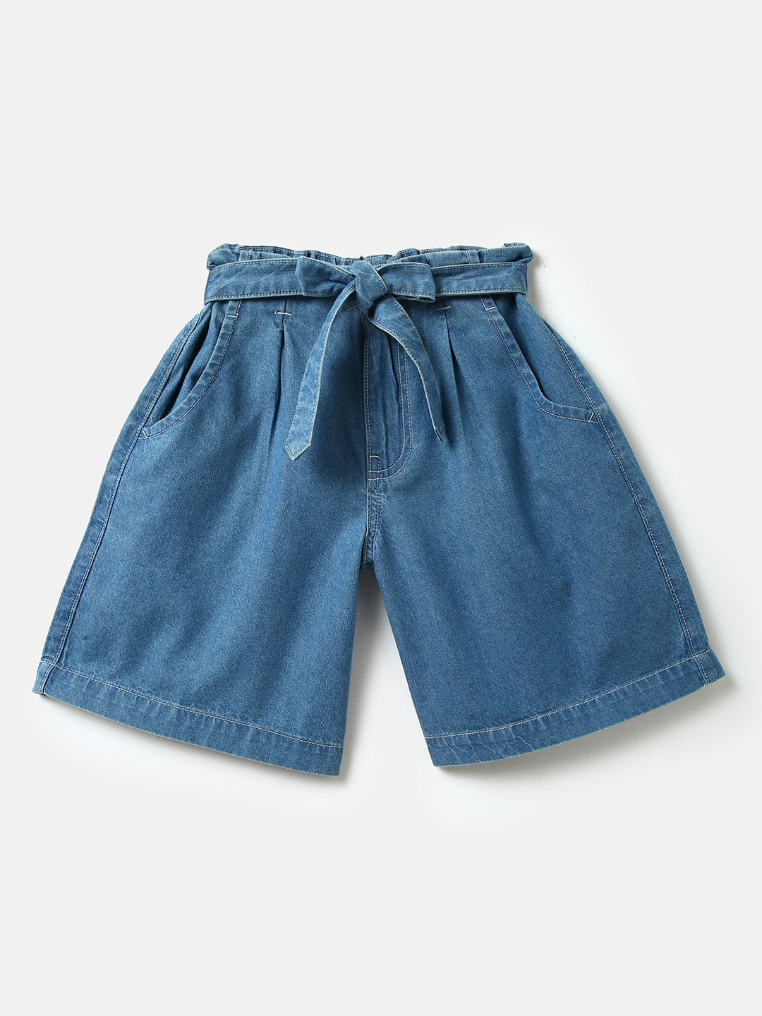 United Colors of Benetton Kids Girls High-Rise Denim Shorts