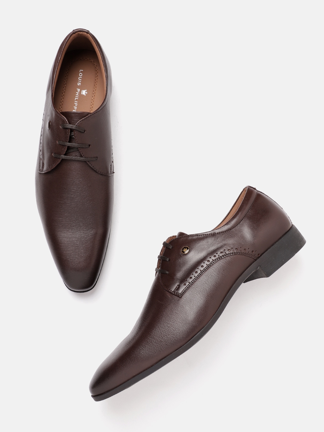 Louis philippe men's derby leather formal shoes sale