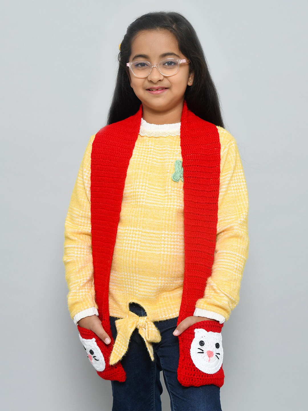 FUNKRAFTS Girls Patterned Woolen Winter Muffler