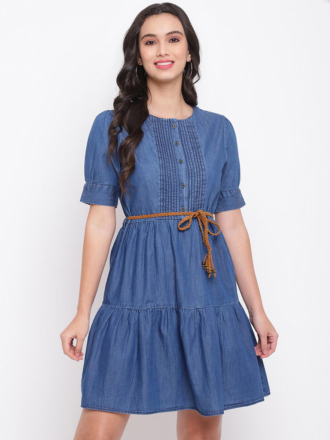 Latin Quarters Round Neck A-Line Dress