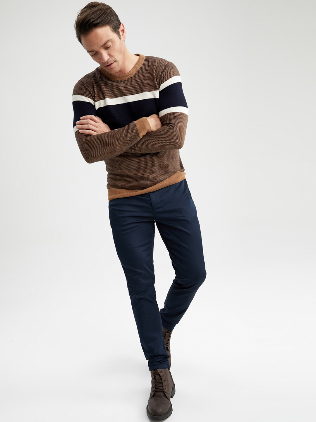 DeFacto Men Plain Chinos Trousers
