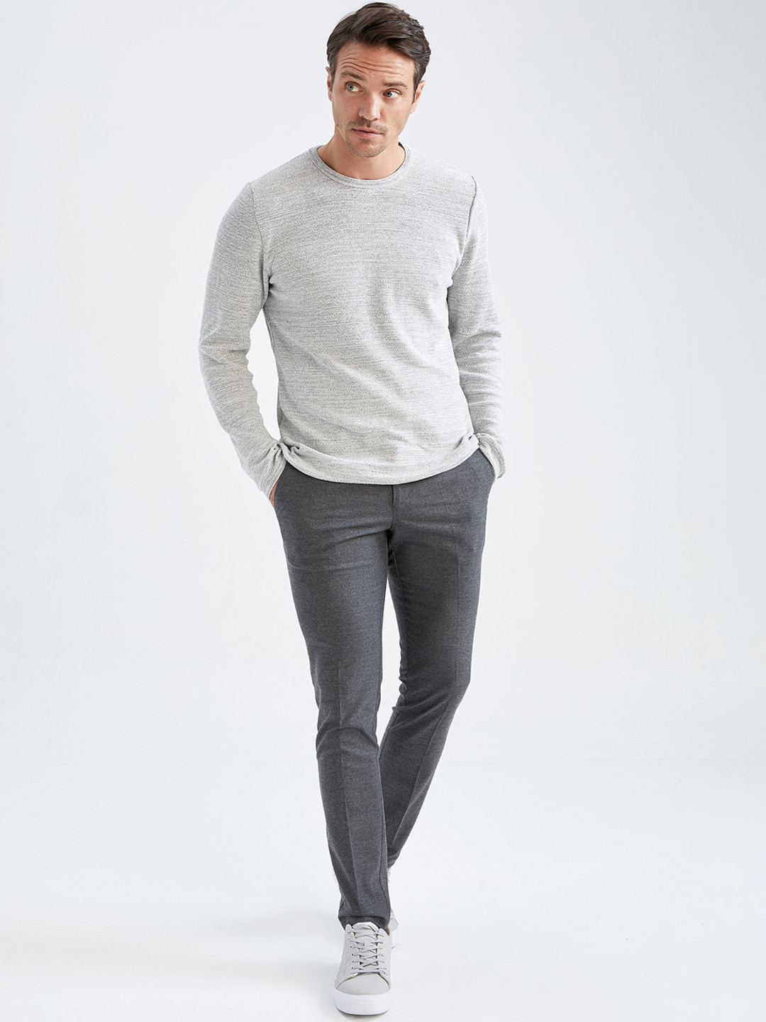 DeFacto Men Plain Chinos Trousers