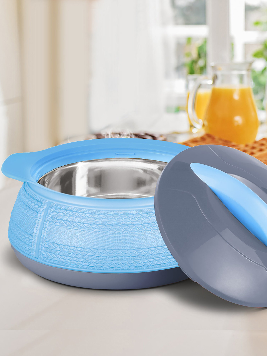 Milton Adore Jr. Set Of 3 Turquoise Blue Stainless Steel Casseroles 410 ml 740 ml 1.25 L