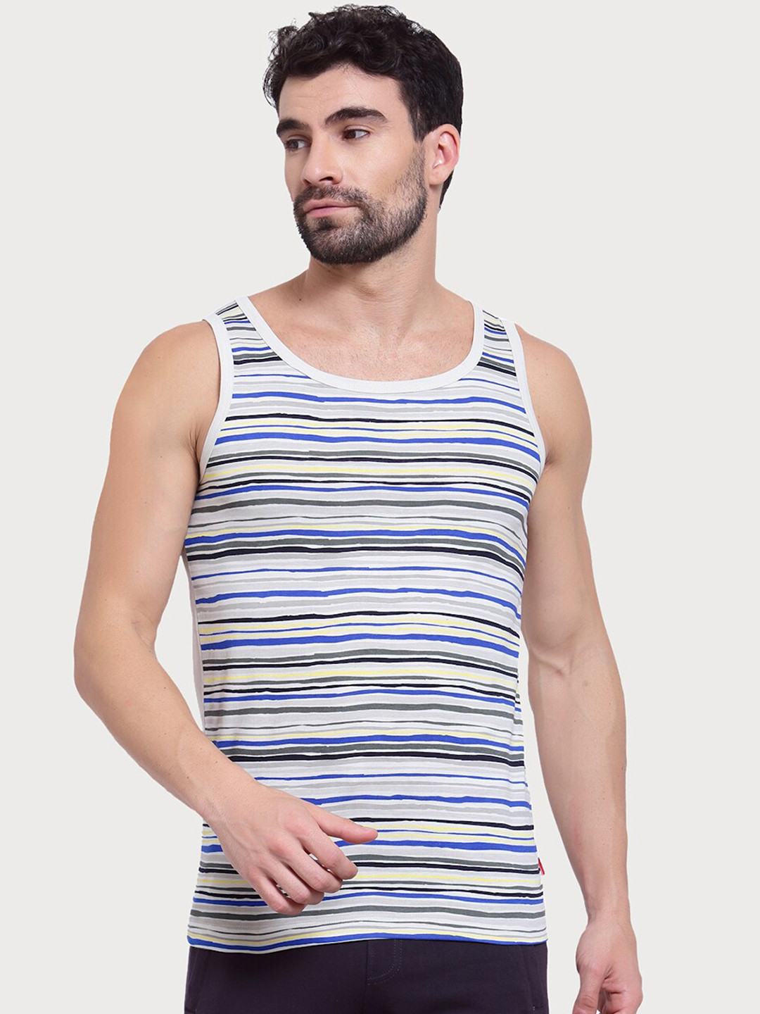 Zoiro Men Plus Size Striped Innerwear Tank Vests