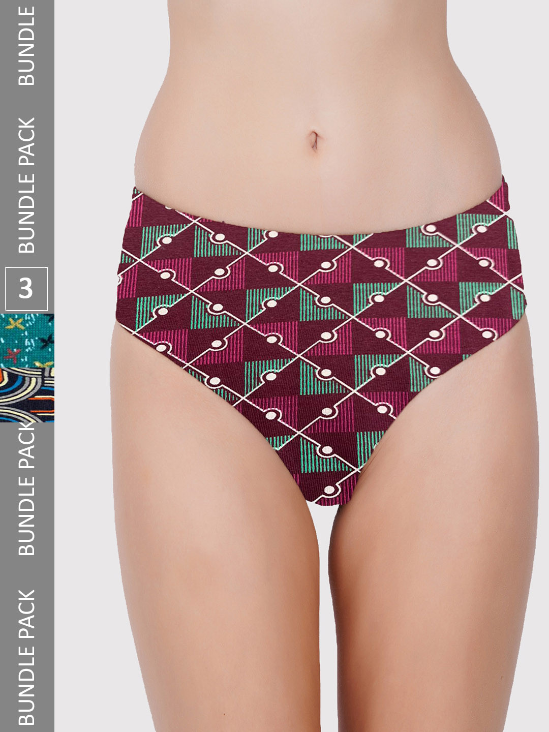 PRIDE APPAREL Women Pack Of 3 Pure Cotton Hipster Briefs Womens