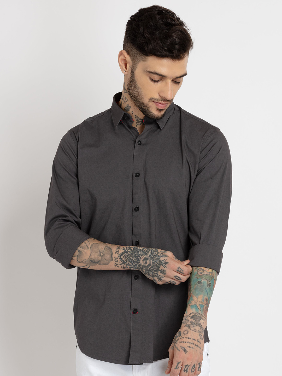 Status Quo Men Casual Cotton Shirt