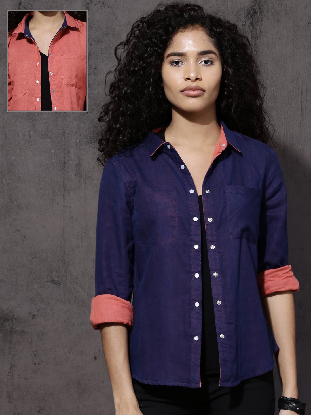 plain navy blue shirt womens