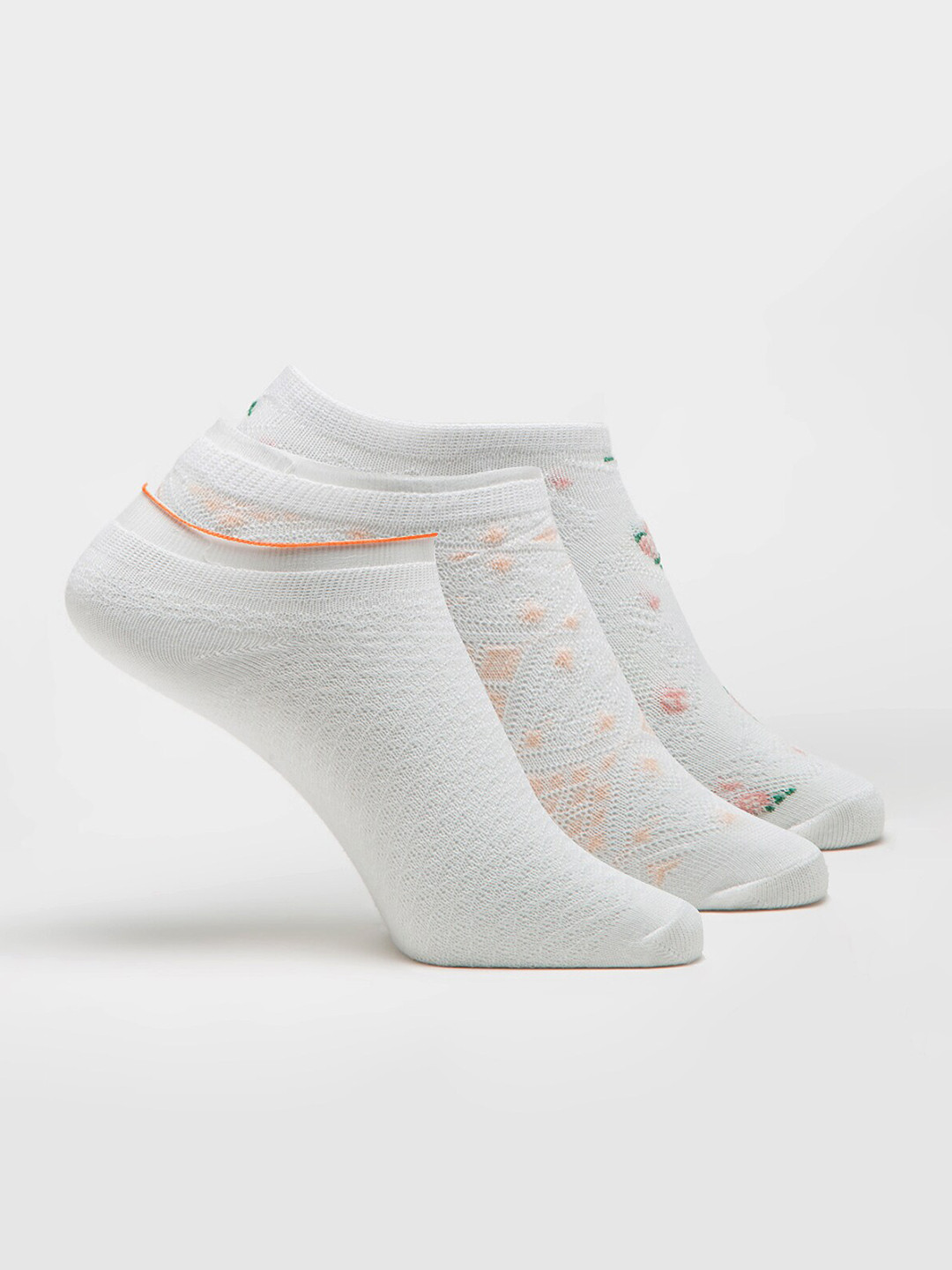 J Style Women Pack Of 3 Assorted Shoe-Liner Socks