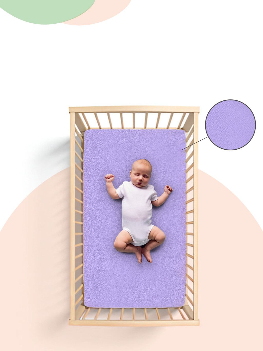 OyO Baby Violet Waterproof & Baby Dry Sheet Polycotton Mattress Protector