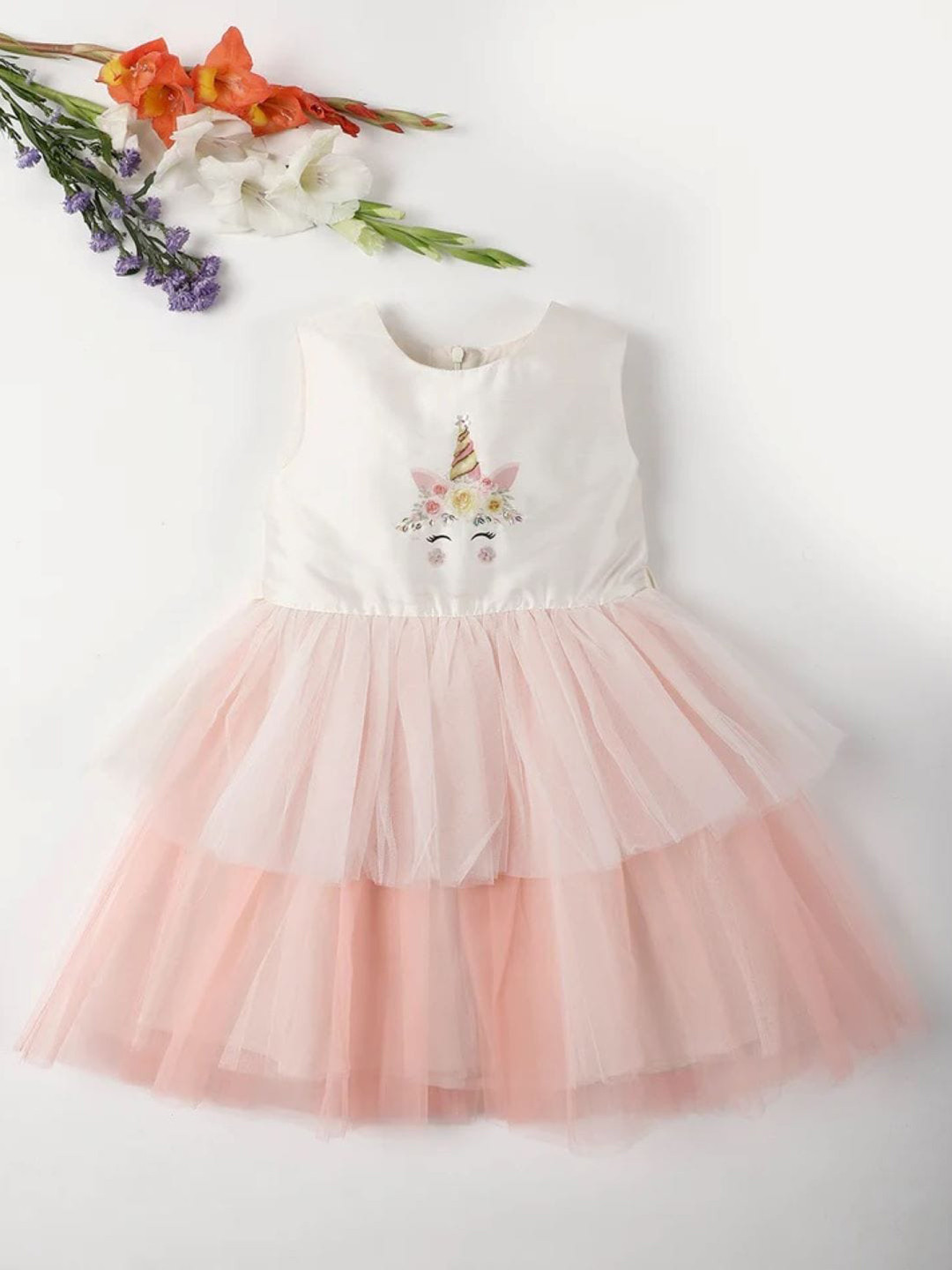 A Little Fable Off White Net Dress