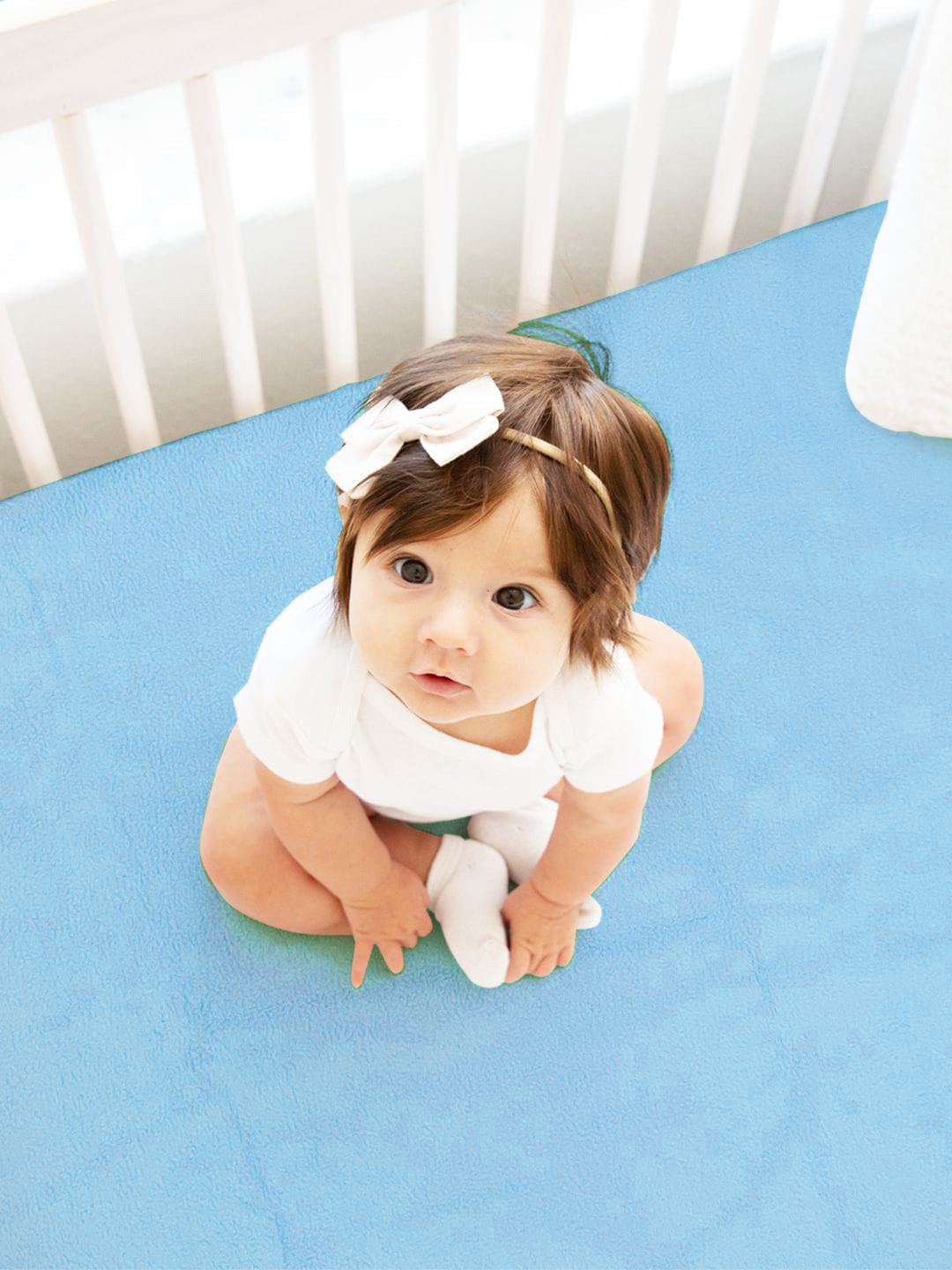 BIANCA Kids Blue Soft Bamboo Waterproof & Anti-Bacterial XL Baby Dry Sheet