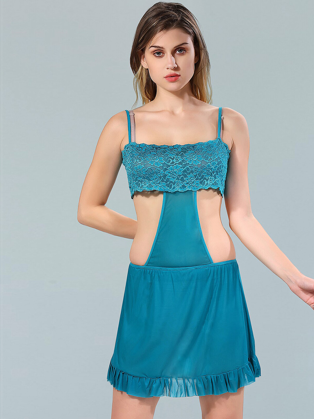 Be You Teal Net Baby Doll