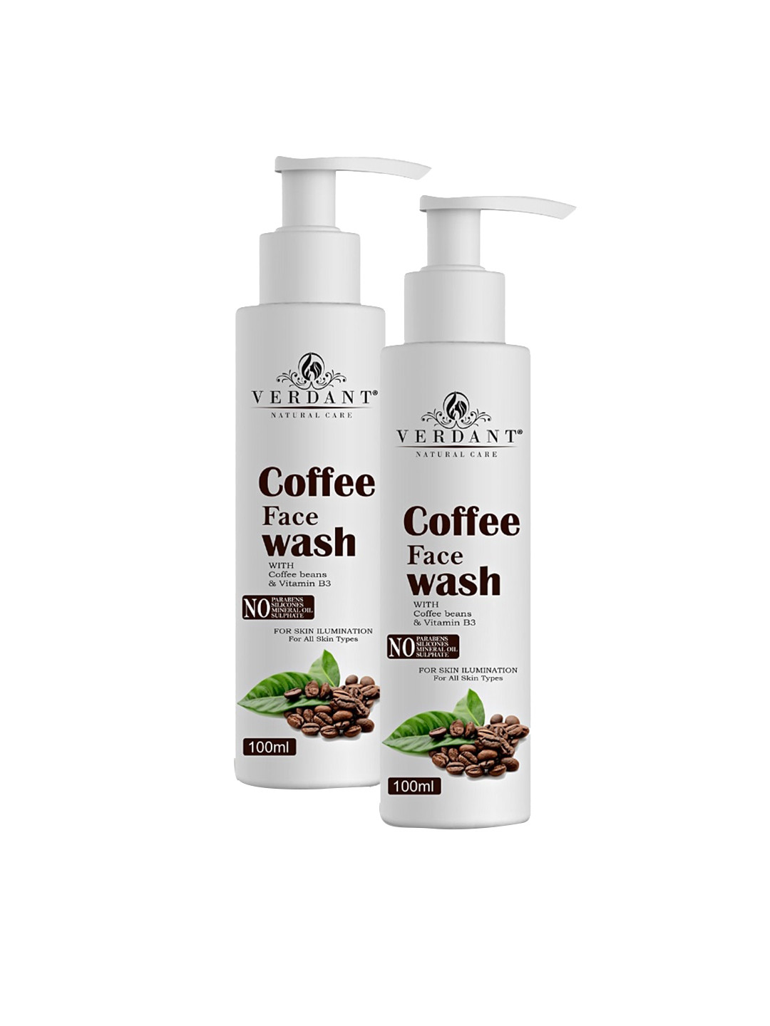 Verdant Natural Care Set Of 2 Coffee Face Washes - 100 ml Each