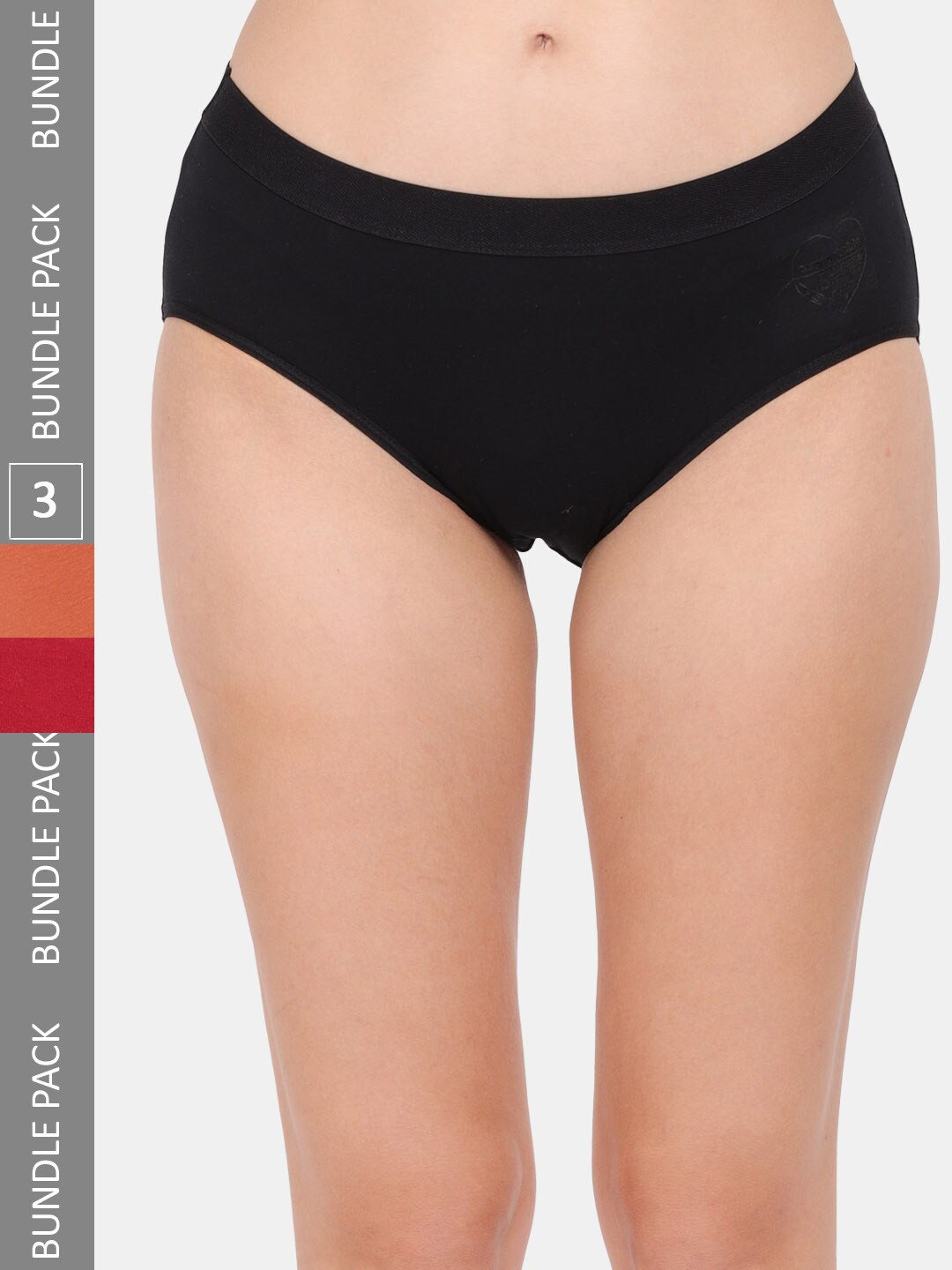Amour Secret Women Pack Of 3 Anti Bacterial Hipster Briefs P86051_Blk_Mrn_Rst