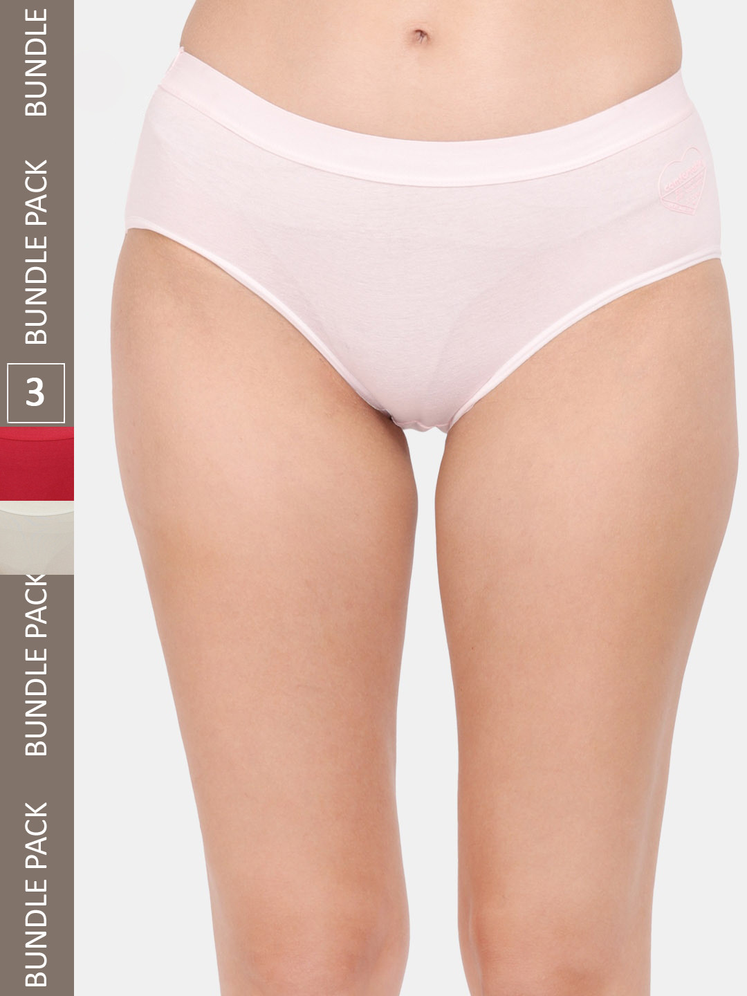 Amour Secret Women Pack Of 3 Anti-Bacterial Hipster Briefs P86051_Bpnk_Lgrn_Mrn