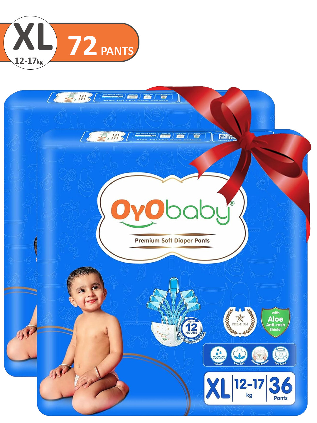 OyO Baby Pack of 2 Premium Soft Diaper Pants - Xtra Large