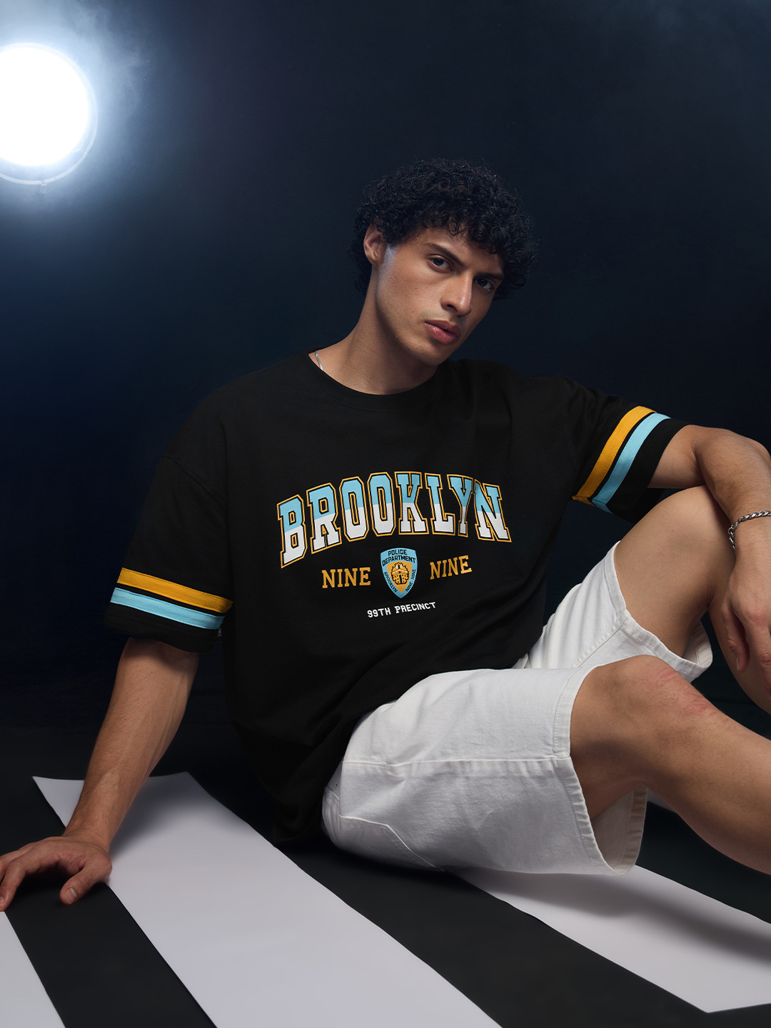 The Souled Store Brooklyn Nine-Nine 99th Precinct Black Oversized T-Shirts