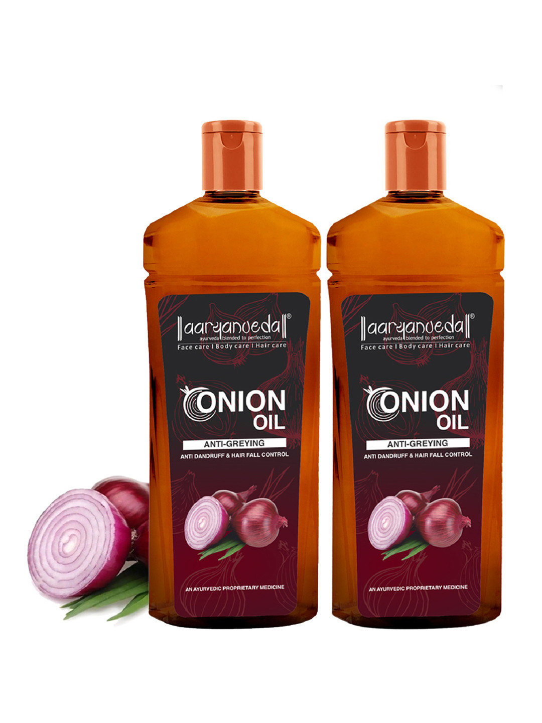 Aryanveda Set of 2 Anti-Greying & Hair Fall Control Onion Hair Oil with Neem - 200 ml each