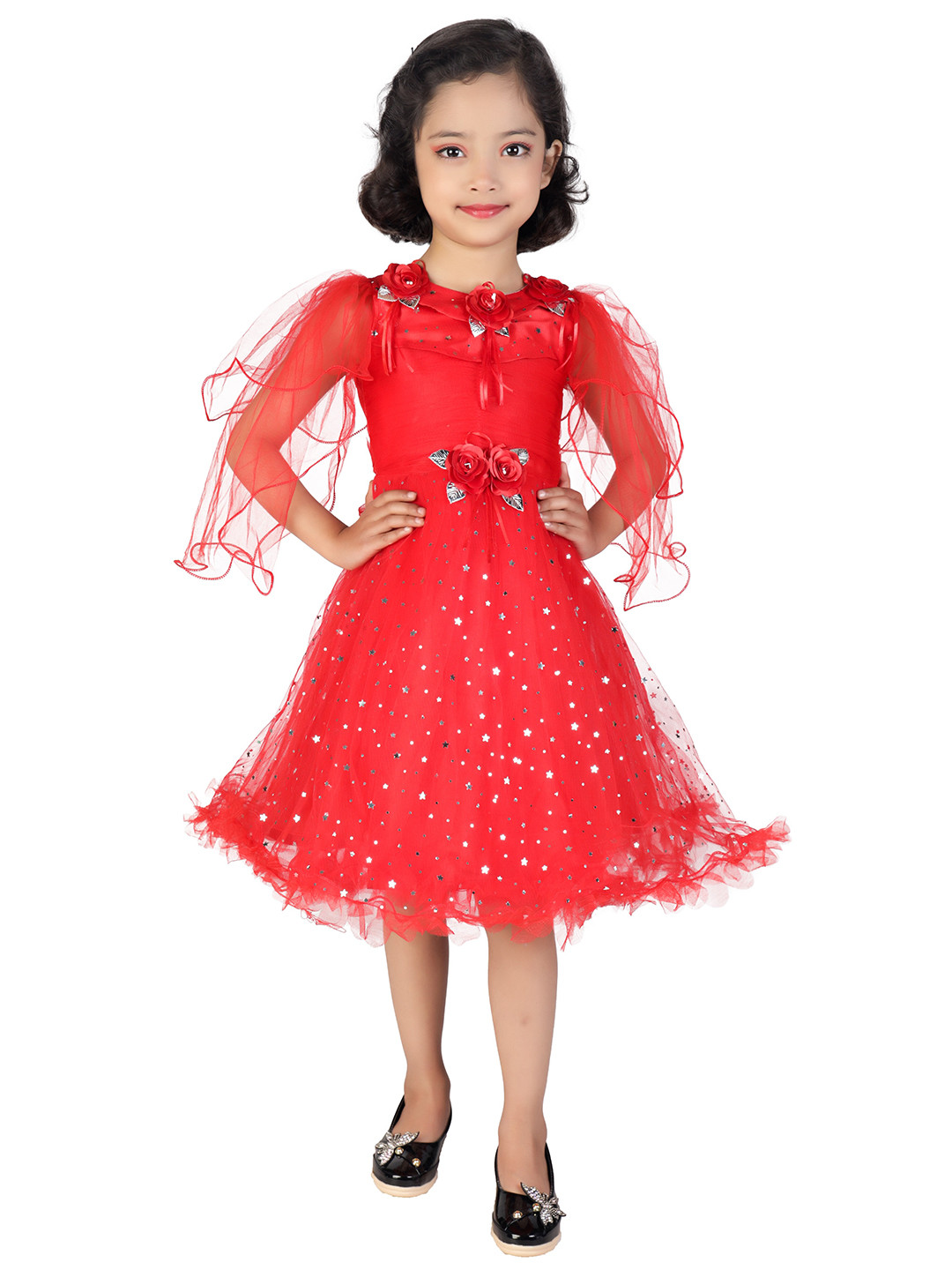 ahhaaaa Red Embellished Dress