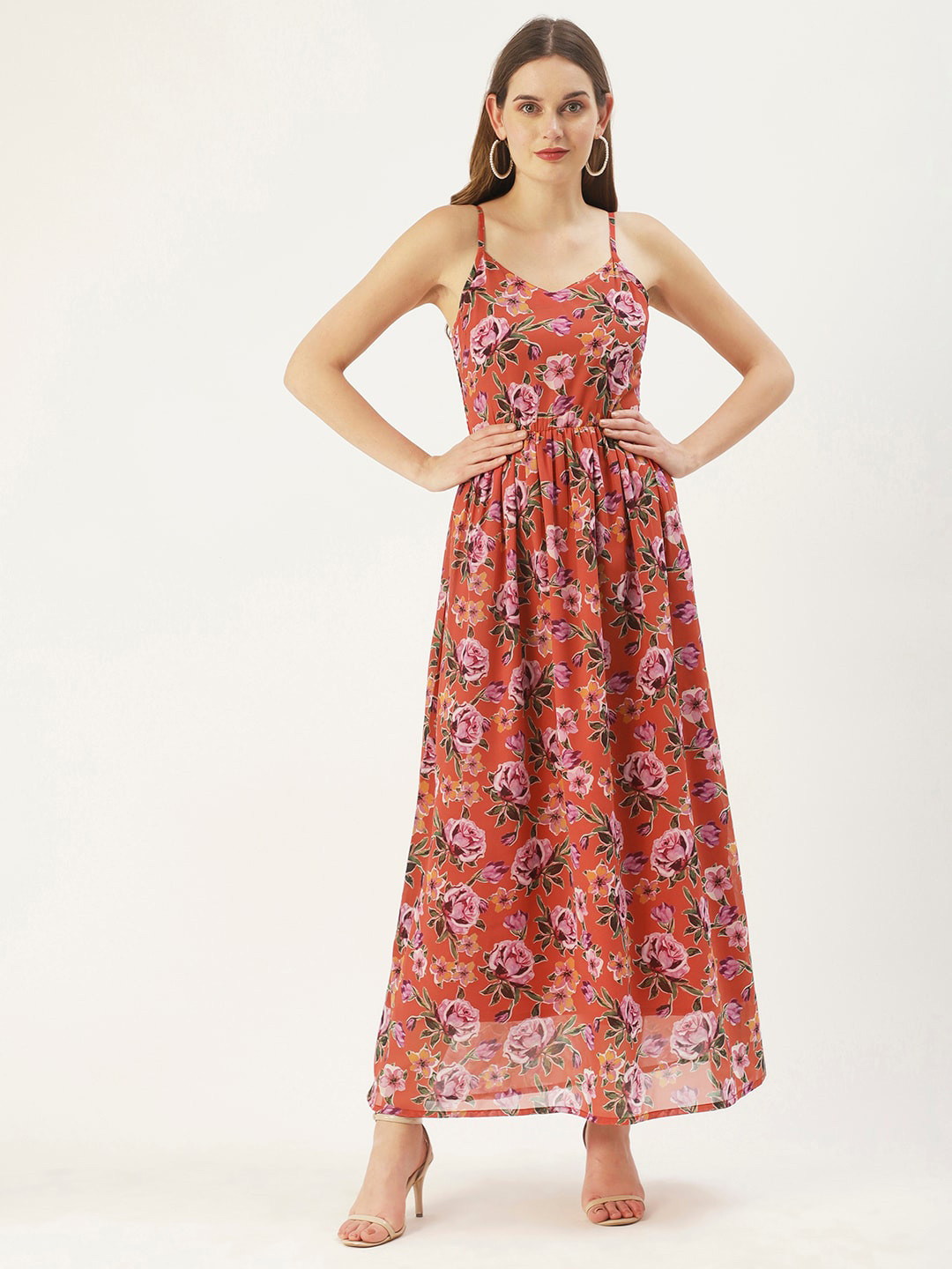 DressBerry Floral Printed Georgette Maxi Dress