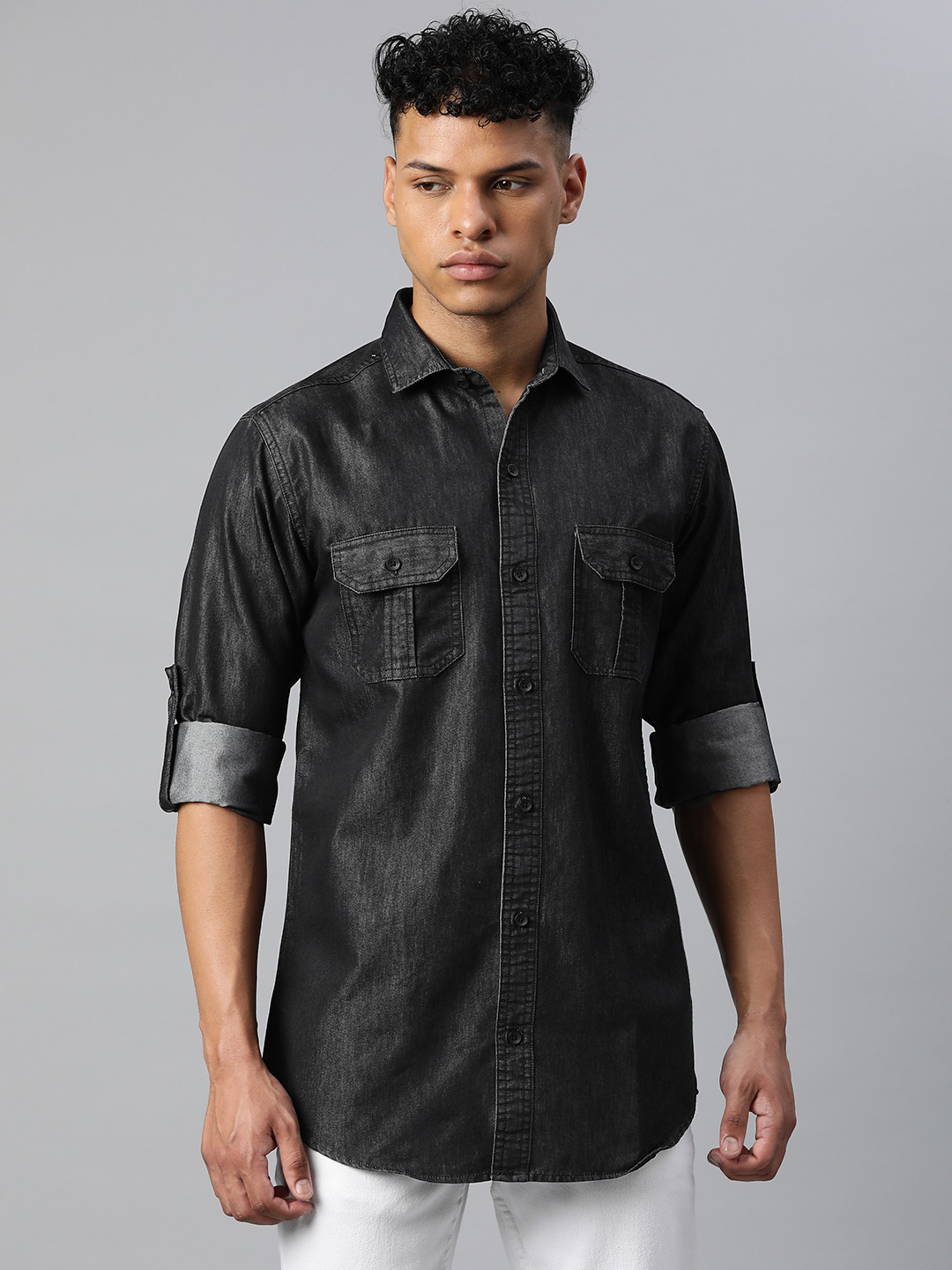 DEZANO Solid Smart Faded Casual Shirt