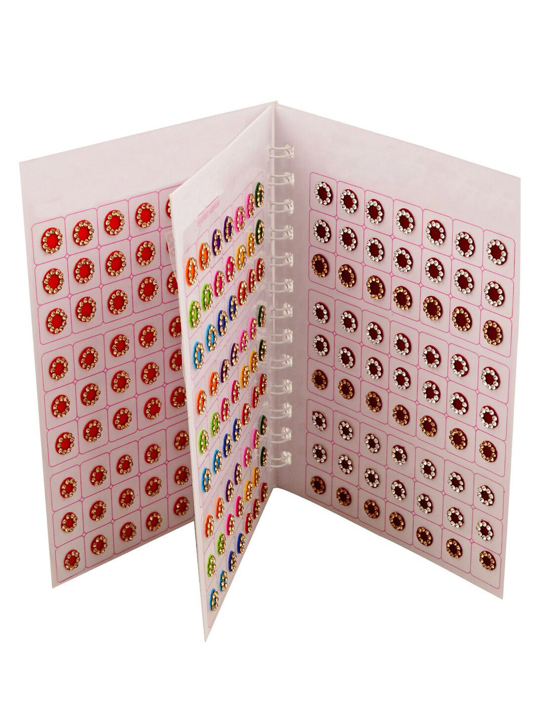 VAMA Women Pack of 10 Crystal Diamond Multicolored Stone Bindi Sticker Books