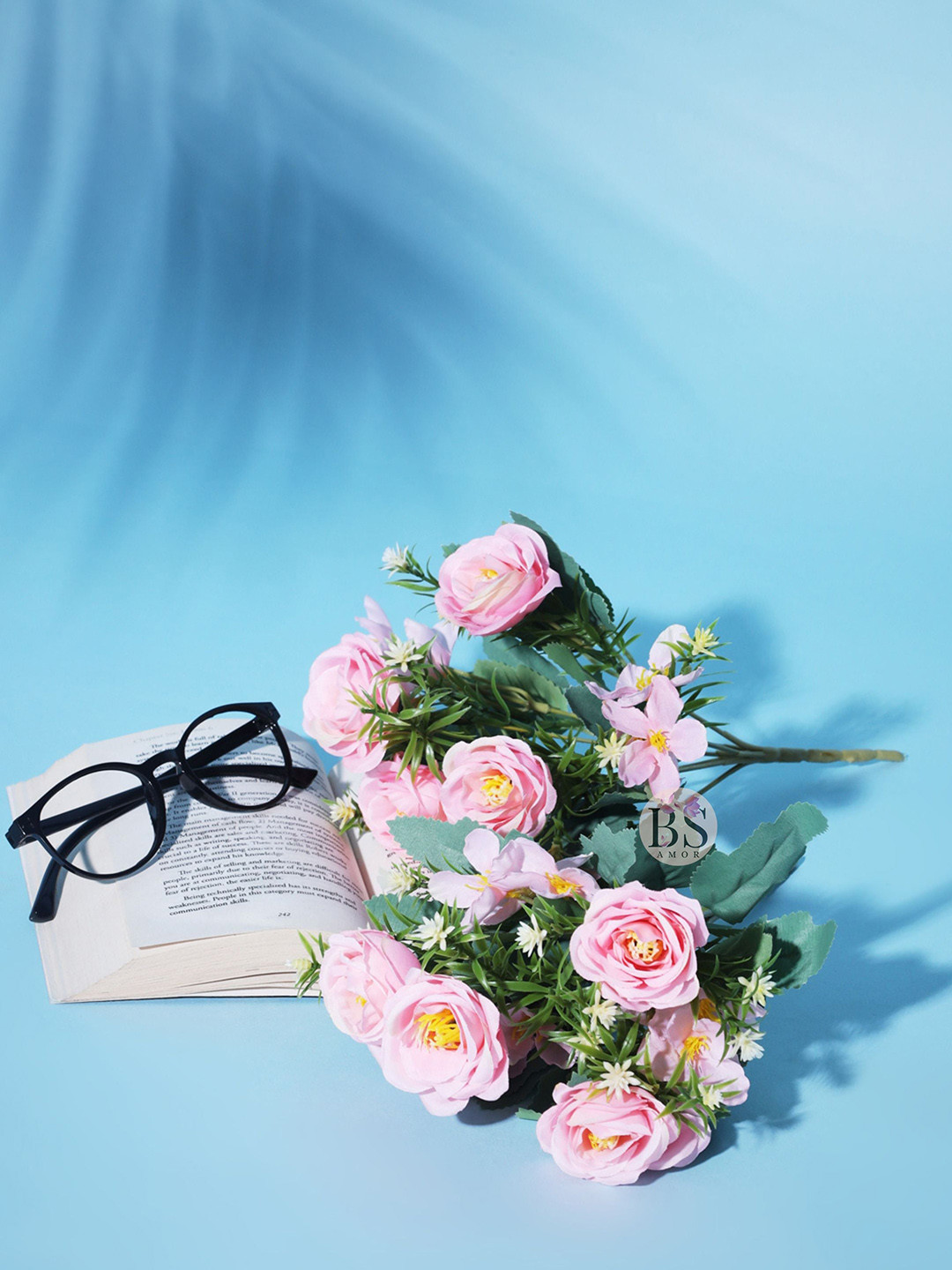 BS AMOR Set Of 2 Artificial Rose Flowers Bunch