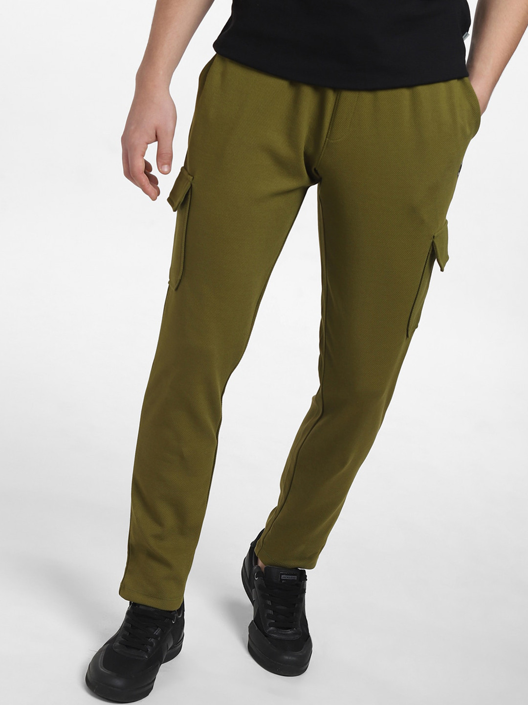Jack & Jones Men Cotton Mid Rise Cargo Sweatpants