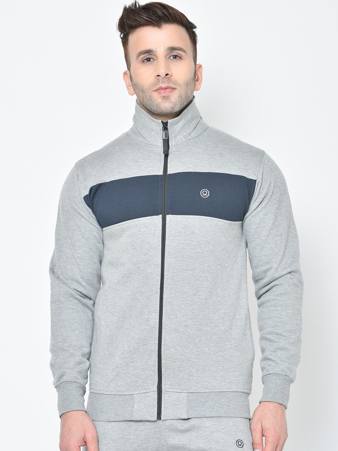 CHKOKKO Men Bomber Fleece Jacket