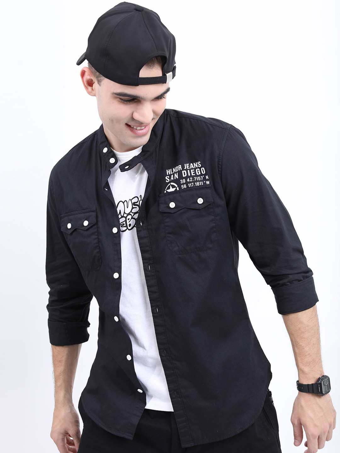 HIGHLANDER Men Casual Slim Fit Cotton Shirt