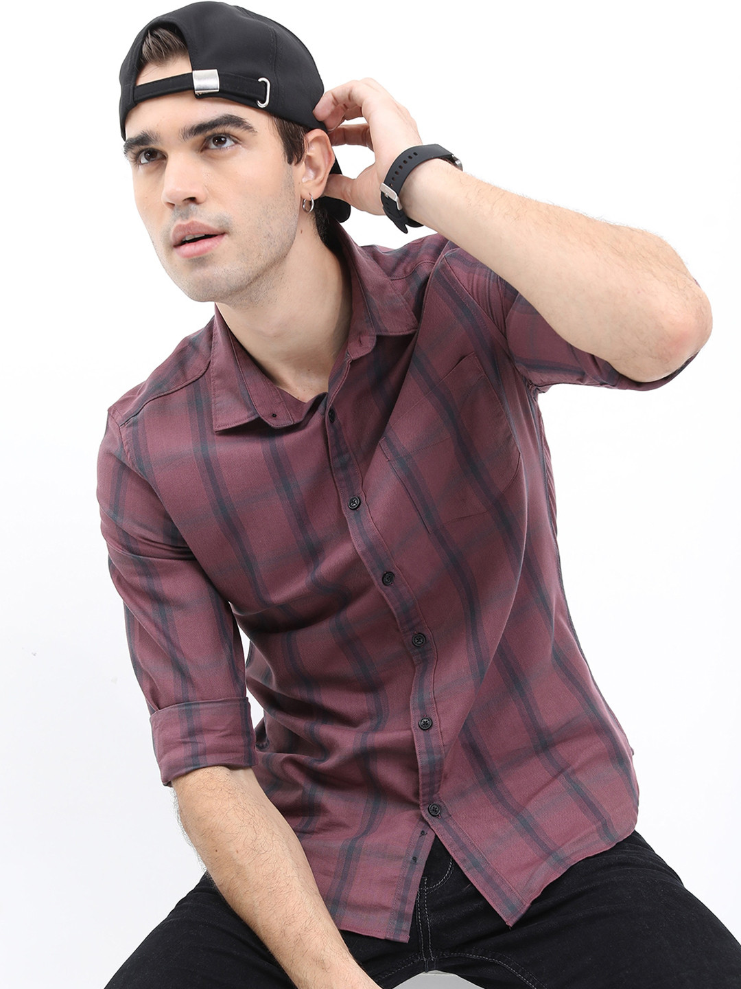 KETCH Men Slim Fit Checked Casual Shirt
