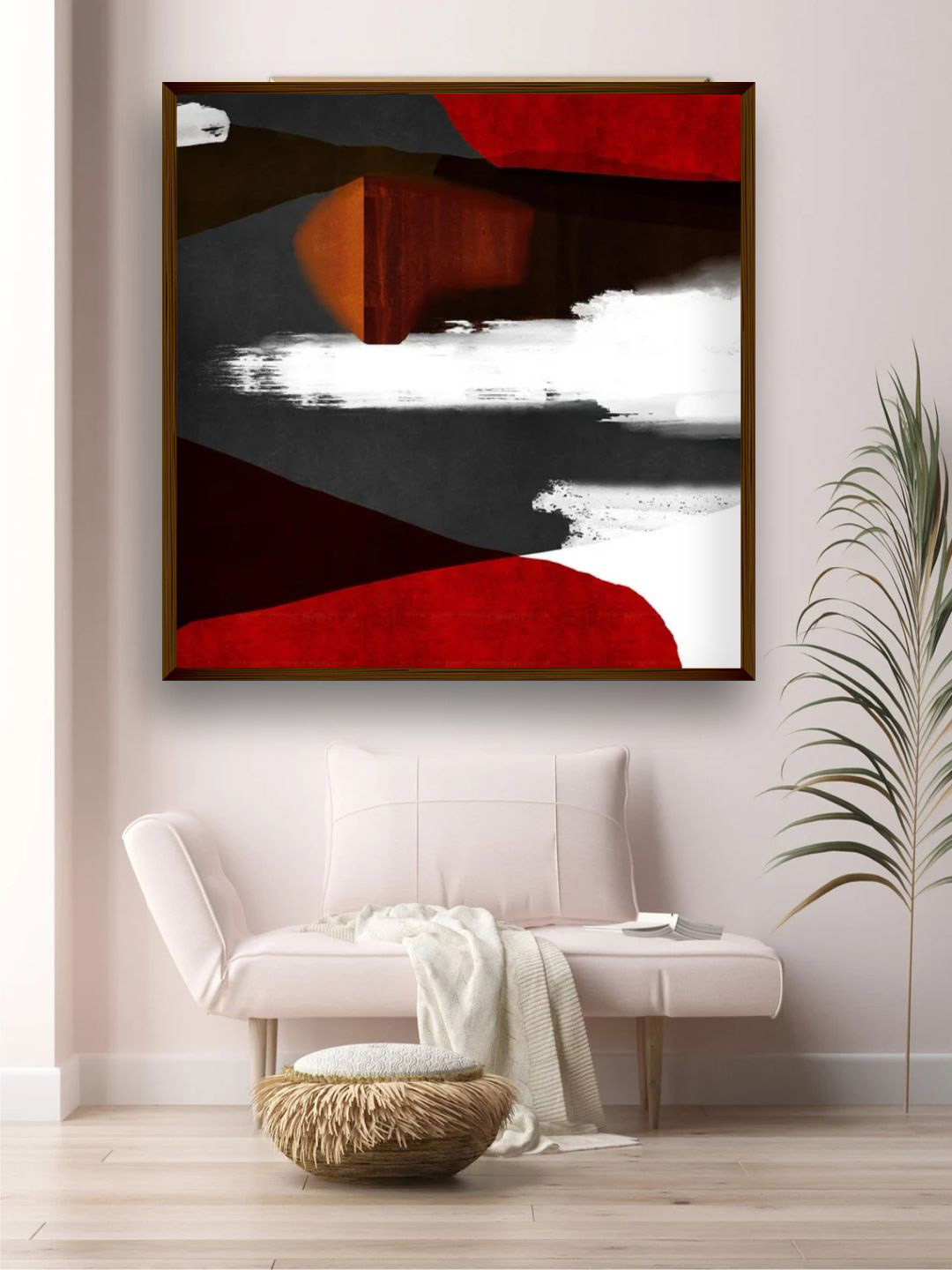 The Art House Maroon Abstract Painting Wall Art