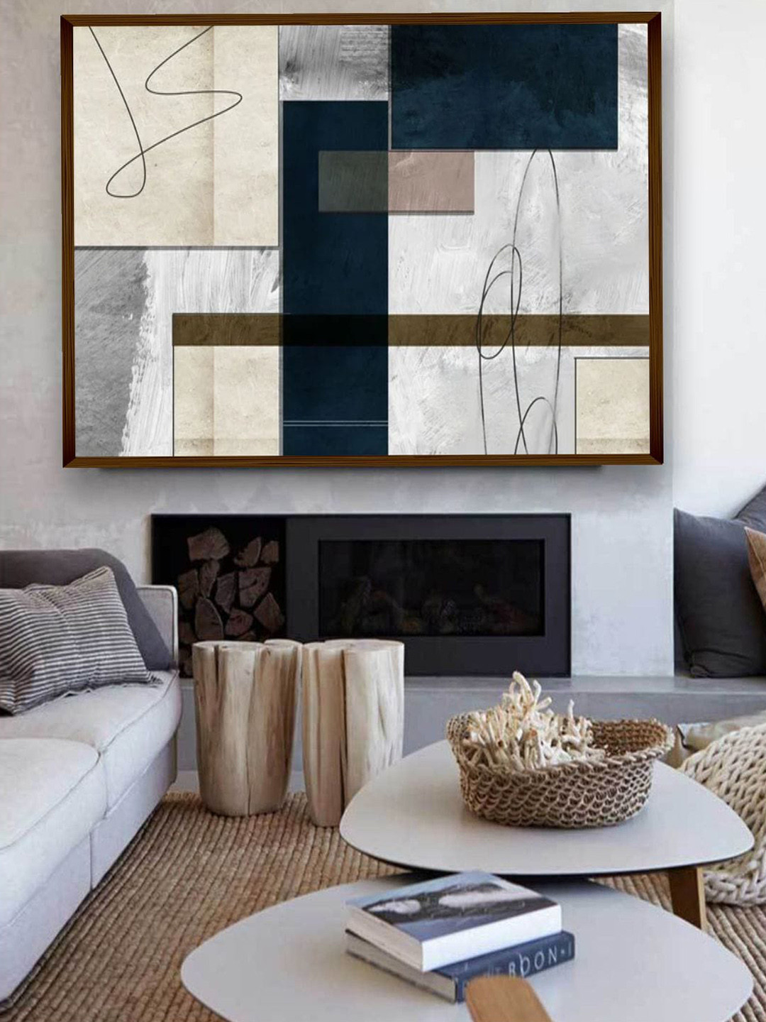 The Art House Beige Abstract Painting Wall Art