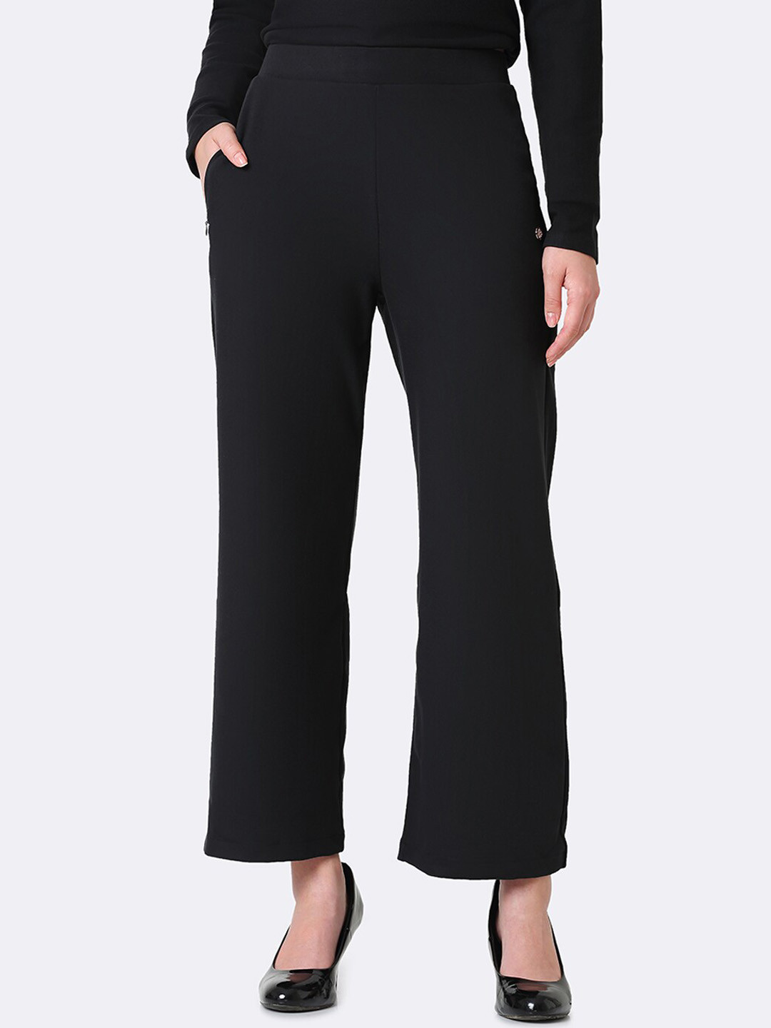 Van Heusen Athleisure Women Zipper Pocket High Waist Wide Leg Pants