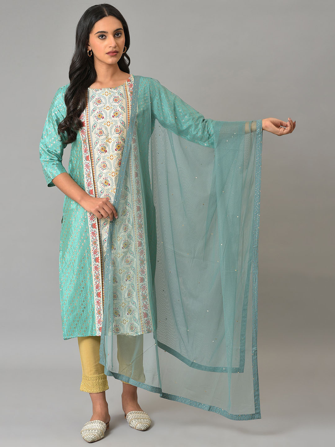 W Dupatta with Sequinned