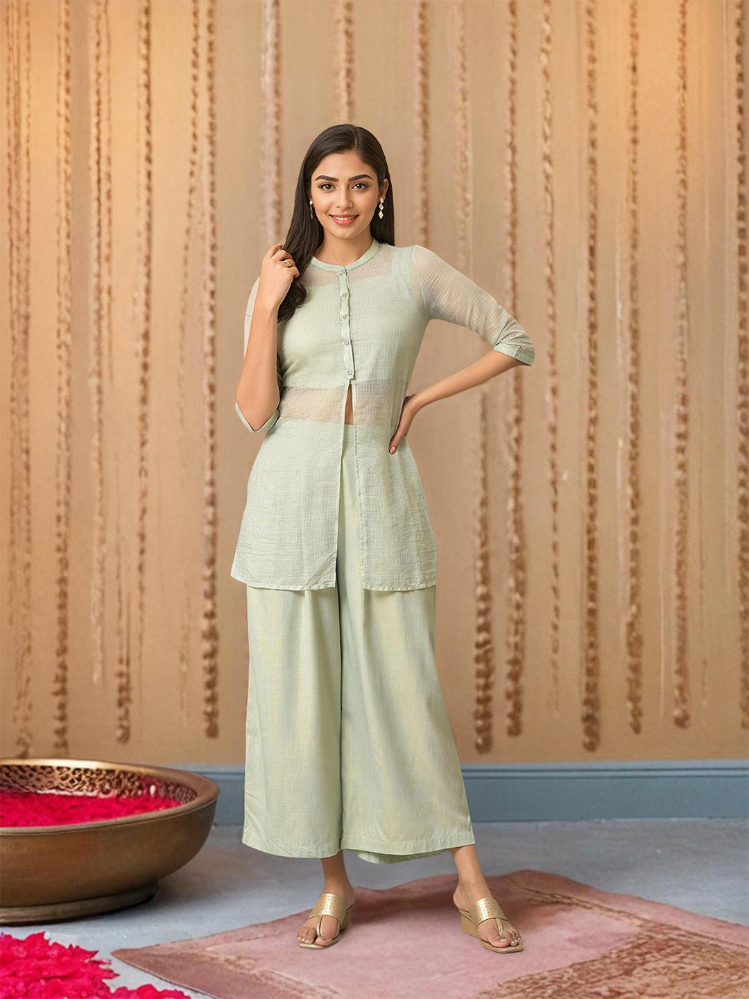 AURELIA Top with Palazzos & Shrug