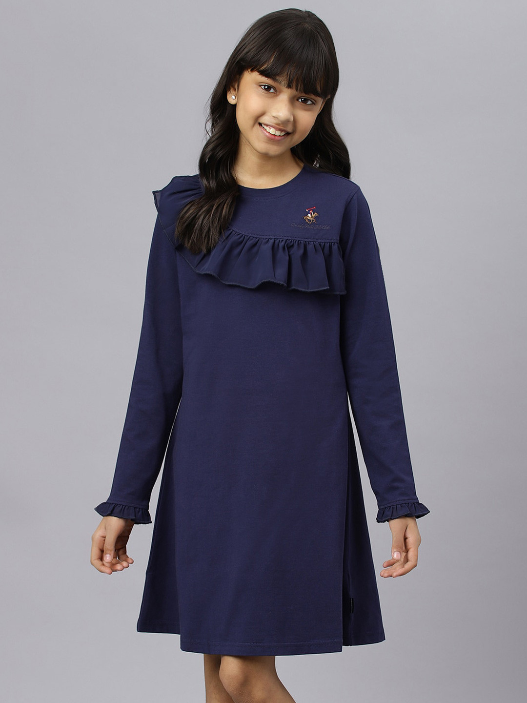 Beverly Hills Polo Club Girls A-Line Ruffled Dress