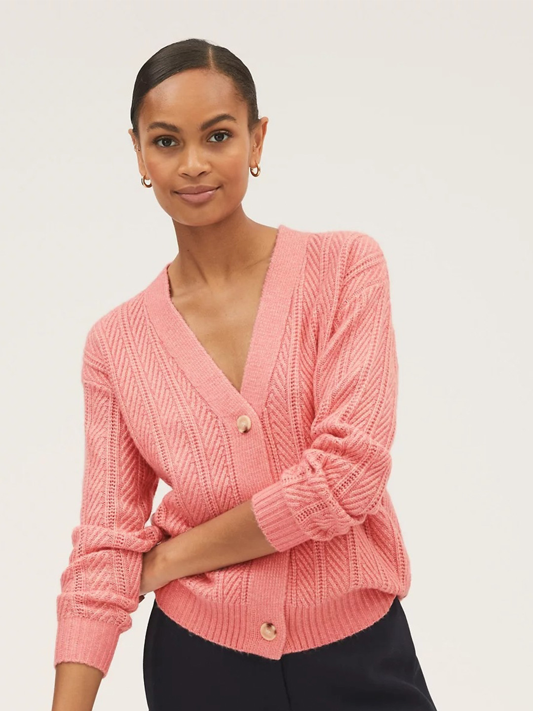 Marks & Spencer Women Cable Knit Cardigan