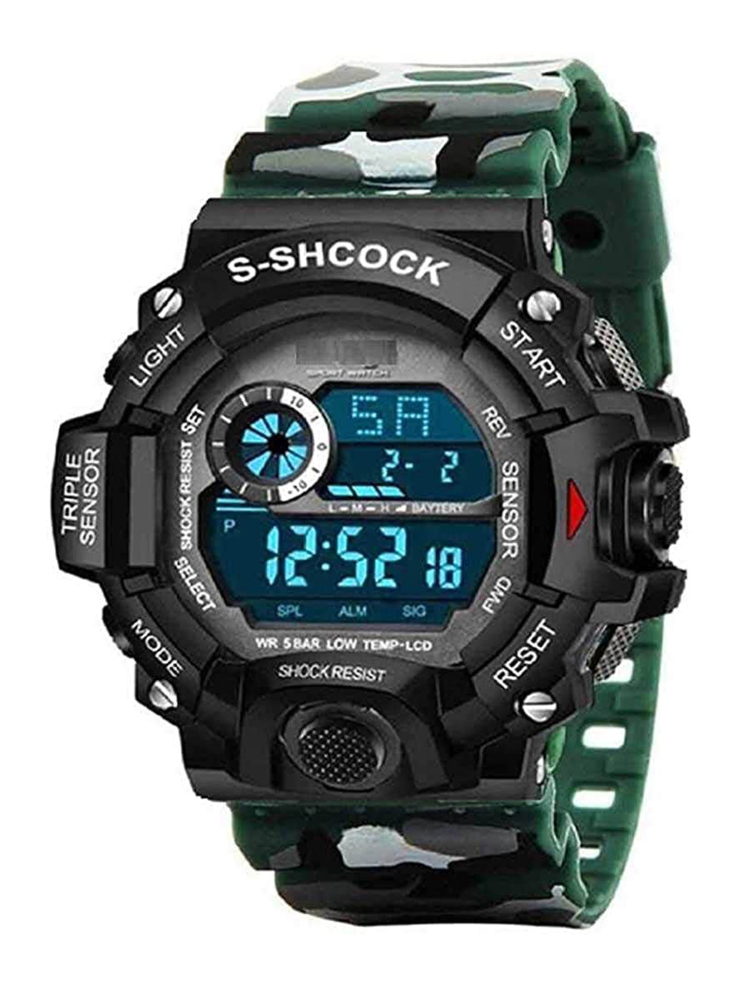 CERO Unisex Brass Dial & Stainless Steel Wrap Around Straps Digital Watch C-Army-sadi