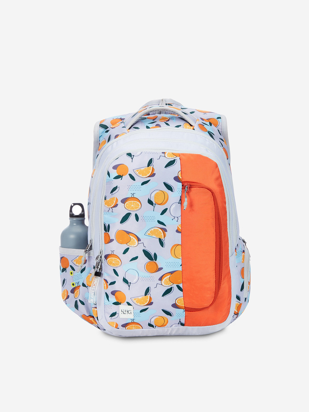 Wildcraft Grey & Orange Graphic Printed WIKI GIRL 4 Backpack