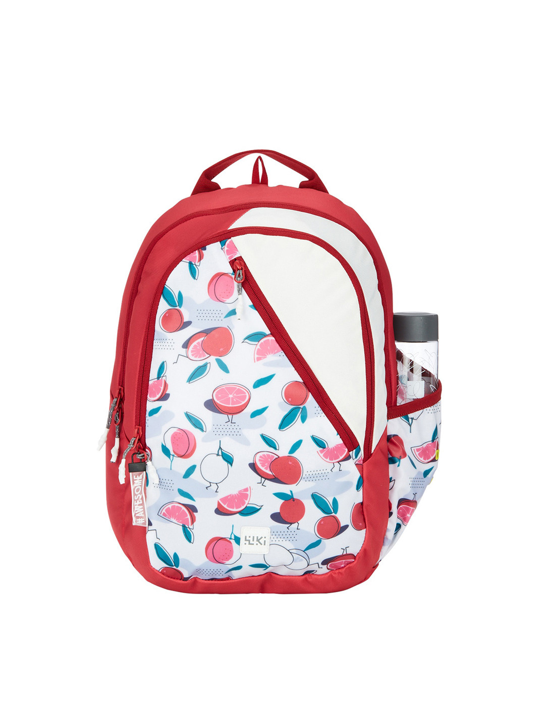 Wildcraft White & Red Graphic Printed WIKI GIRL-1 Backpack