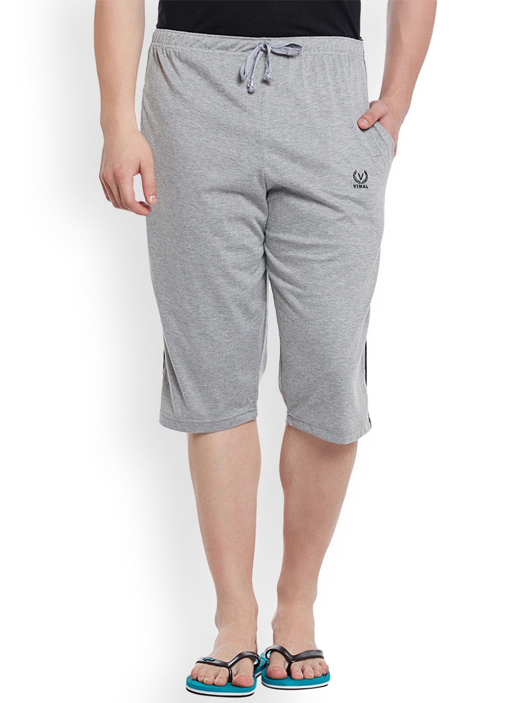 MACK JONNEY Grey Lounge Shorts C2-MELANGE01