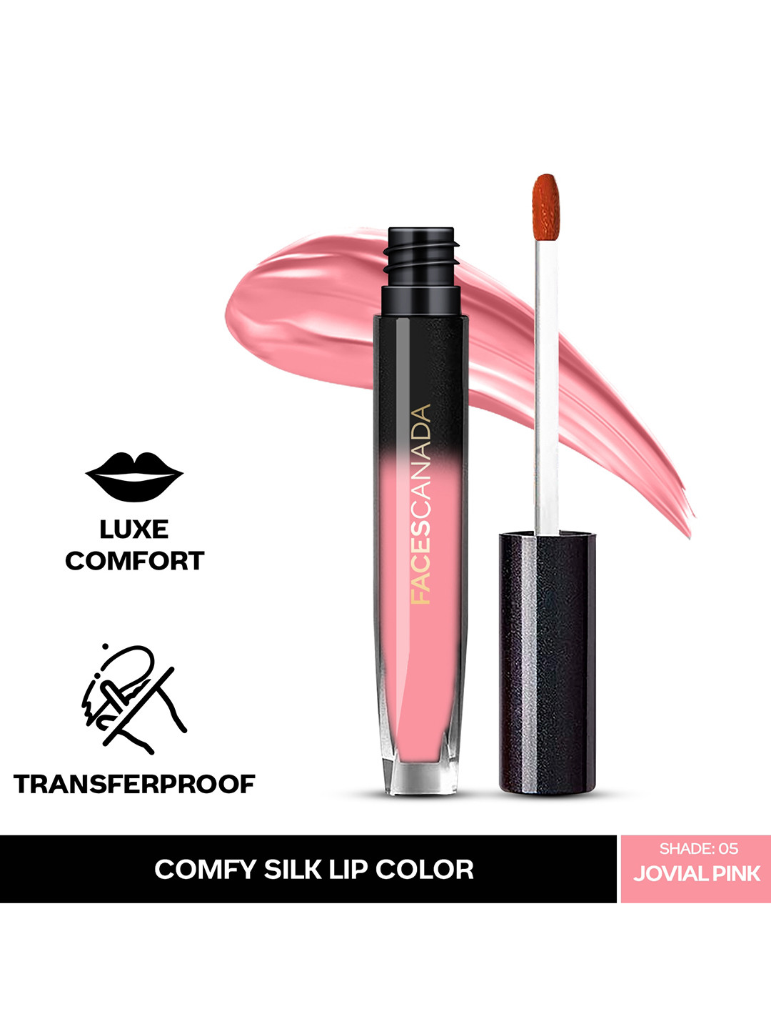 FACES CANADA Comfy Silk Lightweight Satin Matte HD Lipstick 3ml -Jovial Pink 05