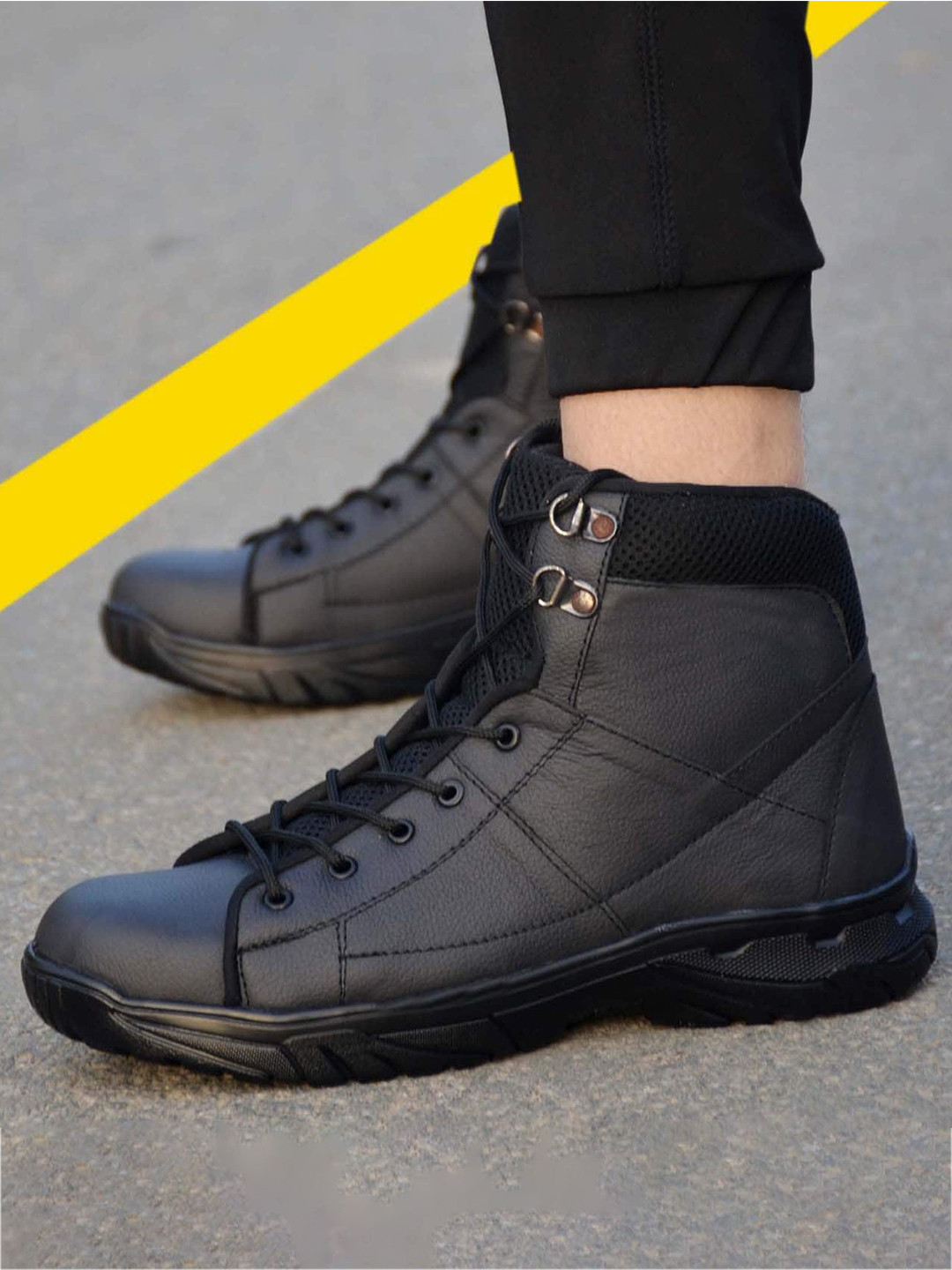 Eego Italy Men Leather High-Top Regular Boots