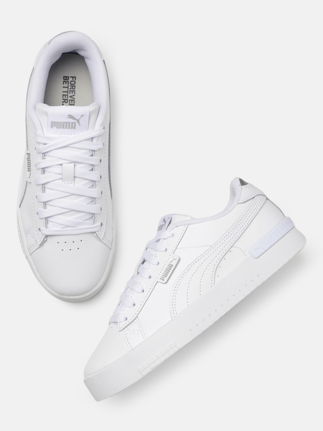 Puma Women White Leather Sustainable Sneakers