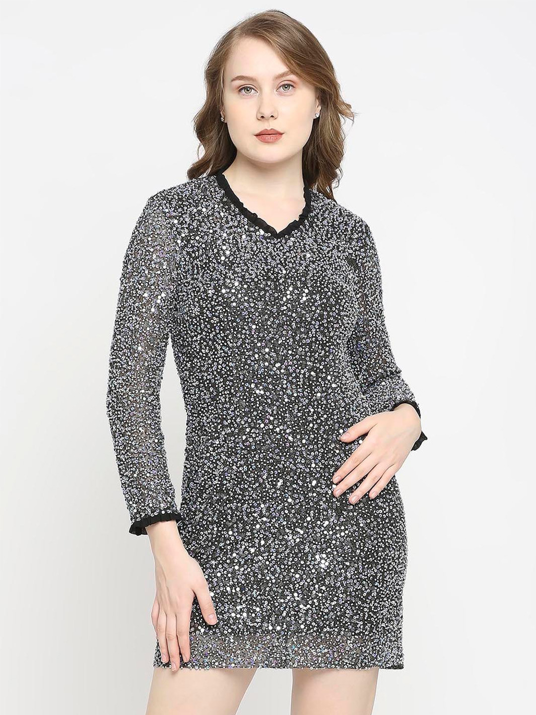 aaliya Embellished Sheath Mini Dress